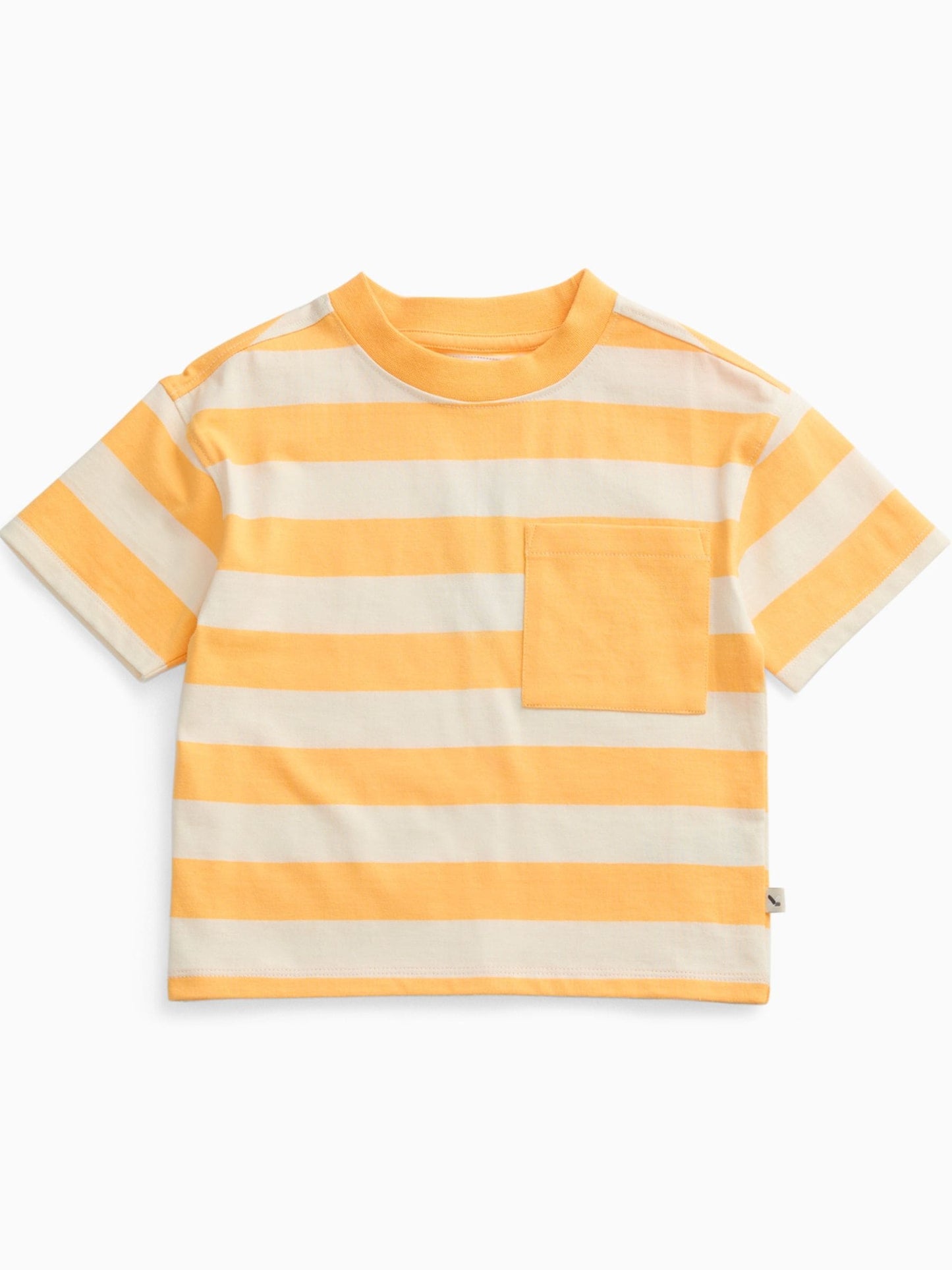 KIDLY by MORI Yellow Striped Soft Cotton Oversized T-Shirt image 6