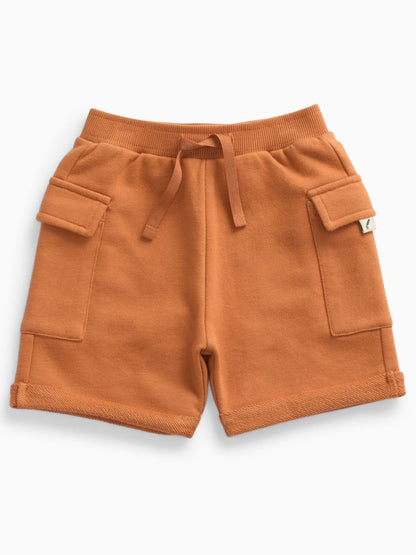Dsiney Kidz - KIDLY by MORI Brown Loopback Soft Cotton Shorts With Side Pockets image 4