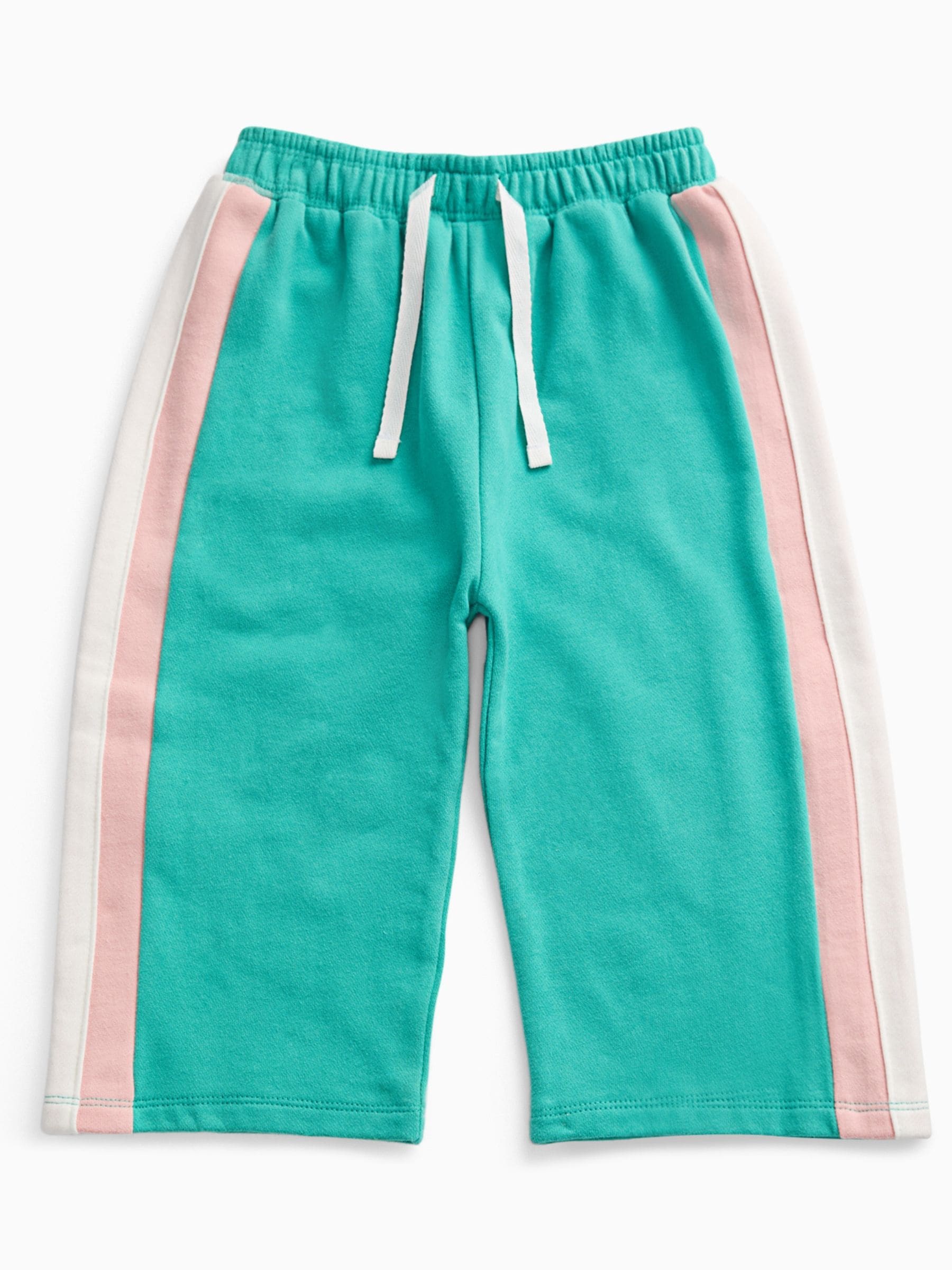 KIDLY by MORI Blue Wide Leg Soft Cotton Colourblock Joggers image 3
