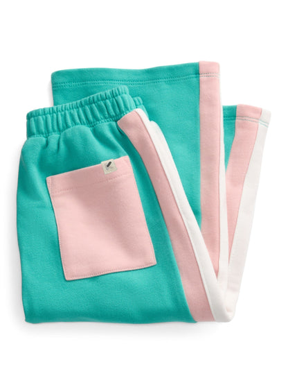 KIDLY by MORI Blue Wide Leg Soft Cotton Colourblock Joggers image 4
