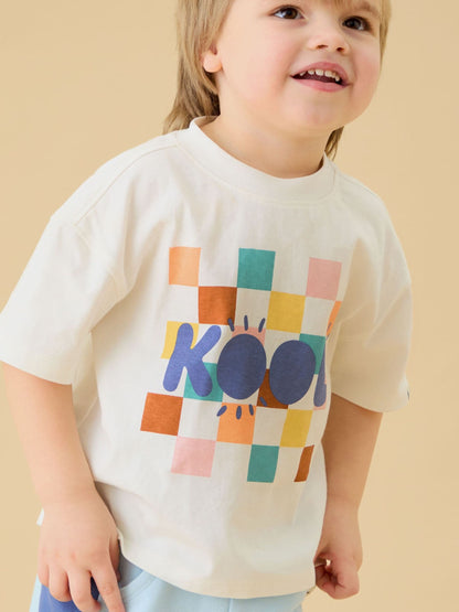 KIDLY by MORI Cream Kool Oversized Soft Cotton Cream T-Shirt image 1