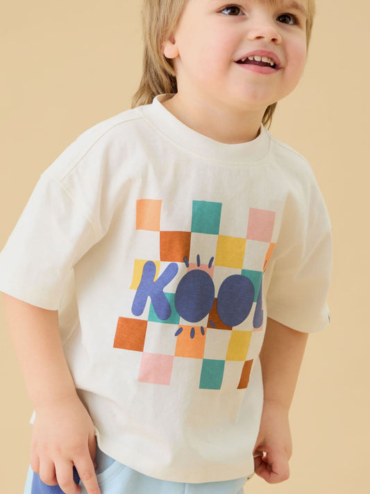 KIDLY by MORI Cream Kool Oversized Soft Cotton Cream T-Shirt image 1