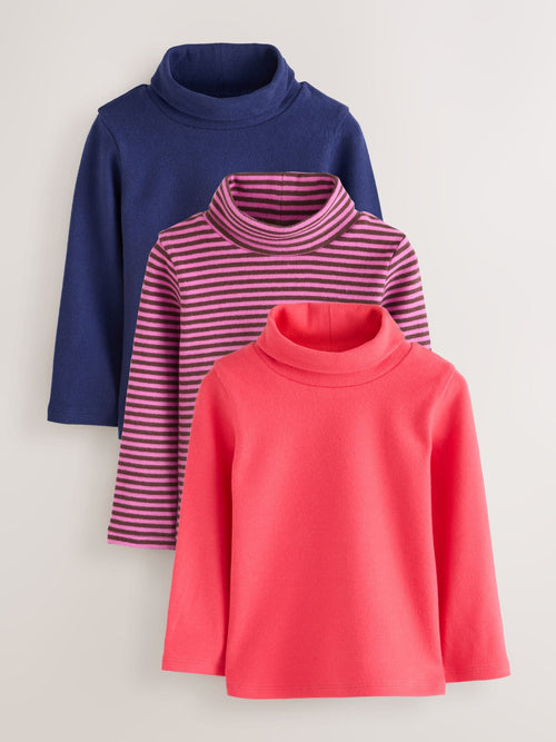 Dsiney Kidz - Navy/ Grey/ Purple Long Sleeve Roll Neck Top 3 Pack (3mths-7yrs) image 1