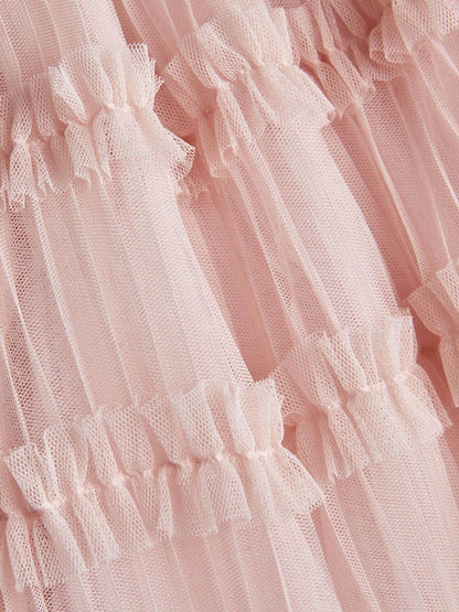 Monsoon Pink Baby Ruffle Pleated Top & Skirt Set image 3