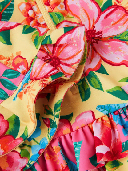 Dsiney Kidz - Monsoon Yellow Baby Floral UPF50+ Swimsuit And Hat image 3