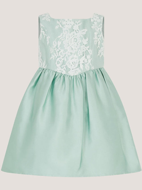 Dsiney Kidz - Monsoon Sage Green Baby Juno Lace Satin Dress image 1