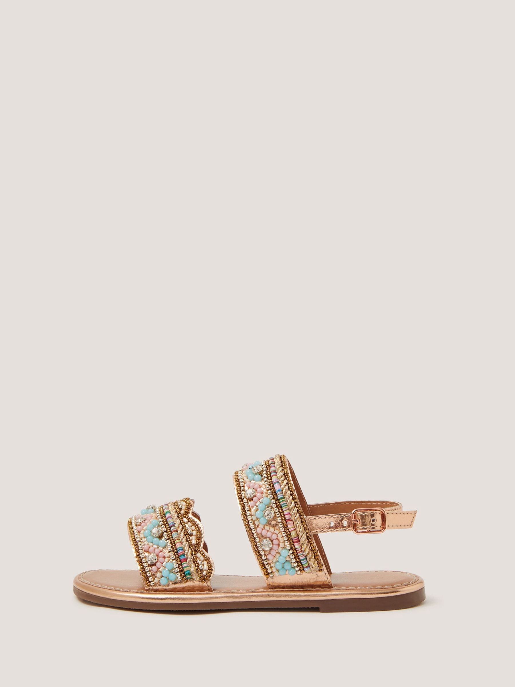Monsoon Blue Double Strap Beaded Sandals image 2