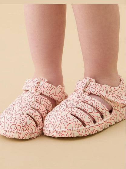 KIDLY by MORI Cream Soft Foam Clog Heart Print Sandals image 1