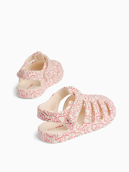KIDLY by MORI Cream Soft Foam Clog Heart Print Sandals image 4