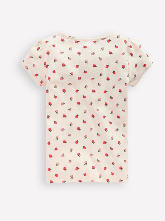 Boden Cream Short Sleeve Pointelle Top image 2