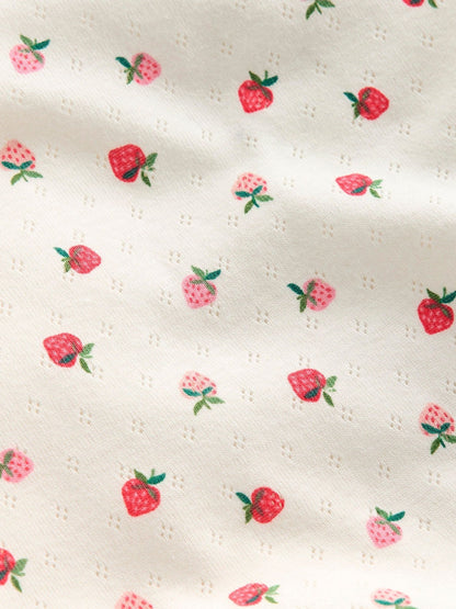 Boden Cream Short Sleeve Pointelle Top image 3
