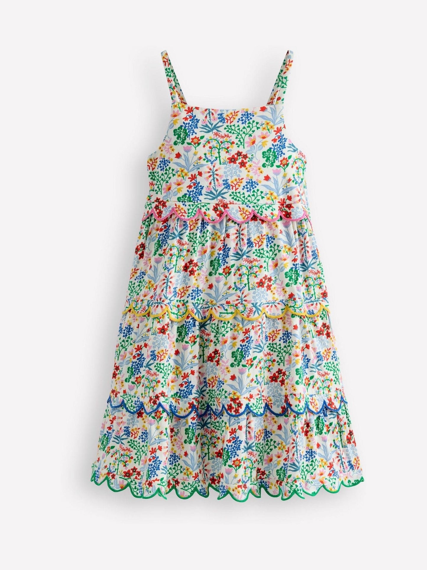 Boden Blue Scallop Tiered Sundress image 1