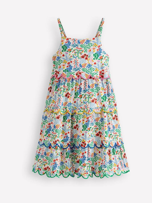 Boden Blue Scallop Tiered Sundress image 1