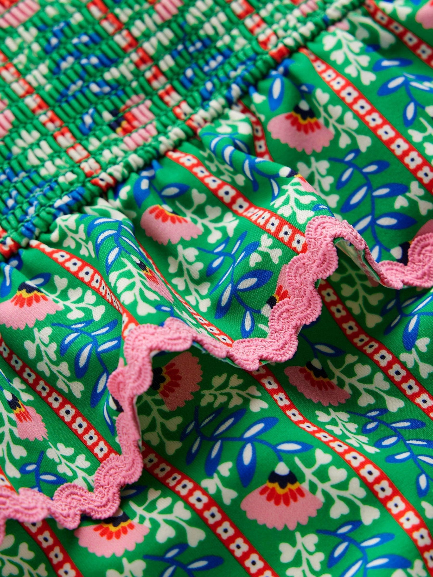 Boden Green Peplum Smocked Swimsuit image 3