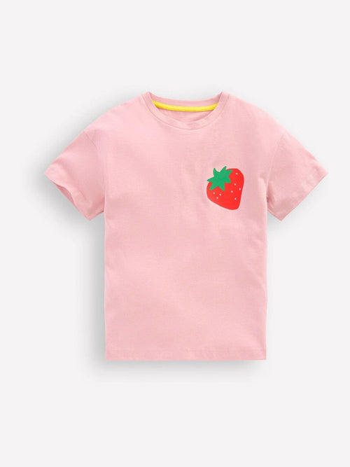 Boden Pink Short Sleeve Printed T-Shirt image 1