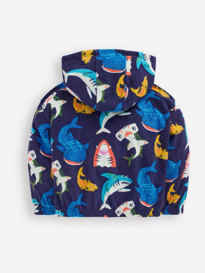 Dsiney Kidz - Boden Blue Towelling Pop-over Hoodie image 2