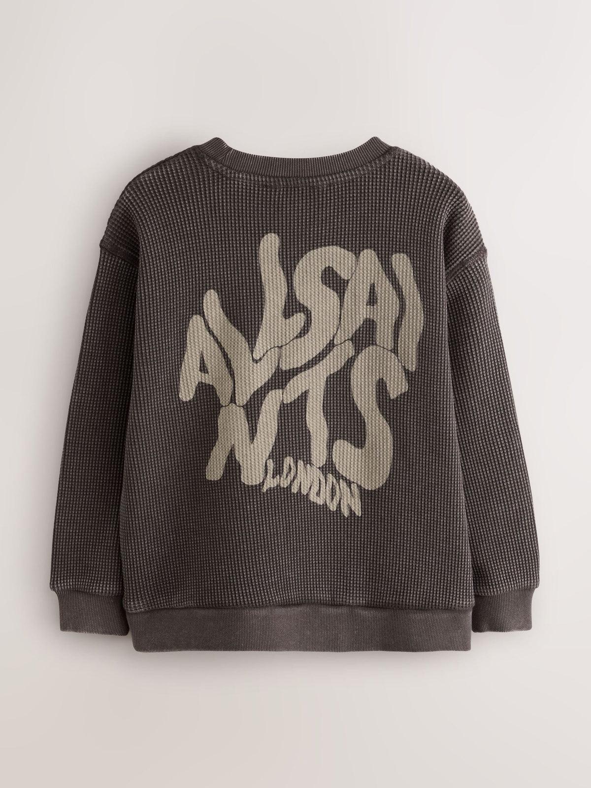 smALLSAINTS Brown Orlando Oversized Waffle Sweatshirt - image 2