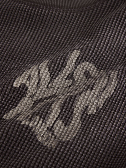 smALLSAINTS Brown Orlando Oversized Waffle Sweatshirt - image 3
