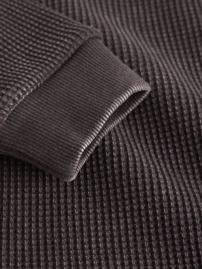 smALLSAINTS Brown Orlando Oversized Waffle Sweatshirt - image 4