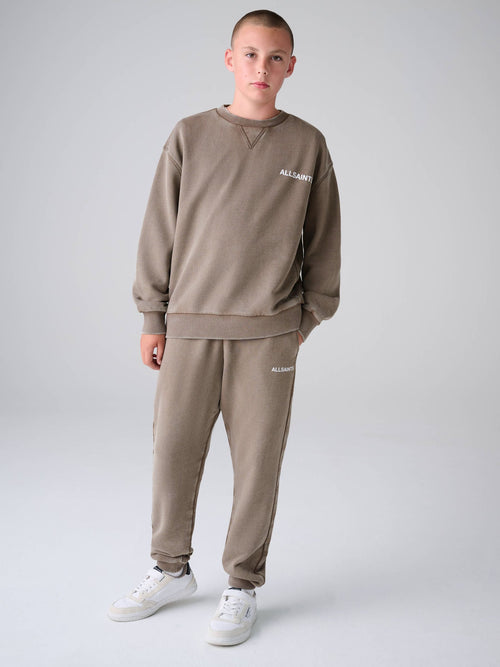 smALLSAINTS Brown Cut Sew Sweatshirt and Joggers Set - image 1