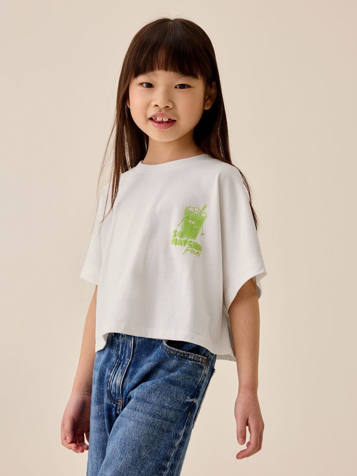 Dsiney Kidz - White Matcha Boxy Graphic T-Shirt (3-16yrs) image 1