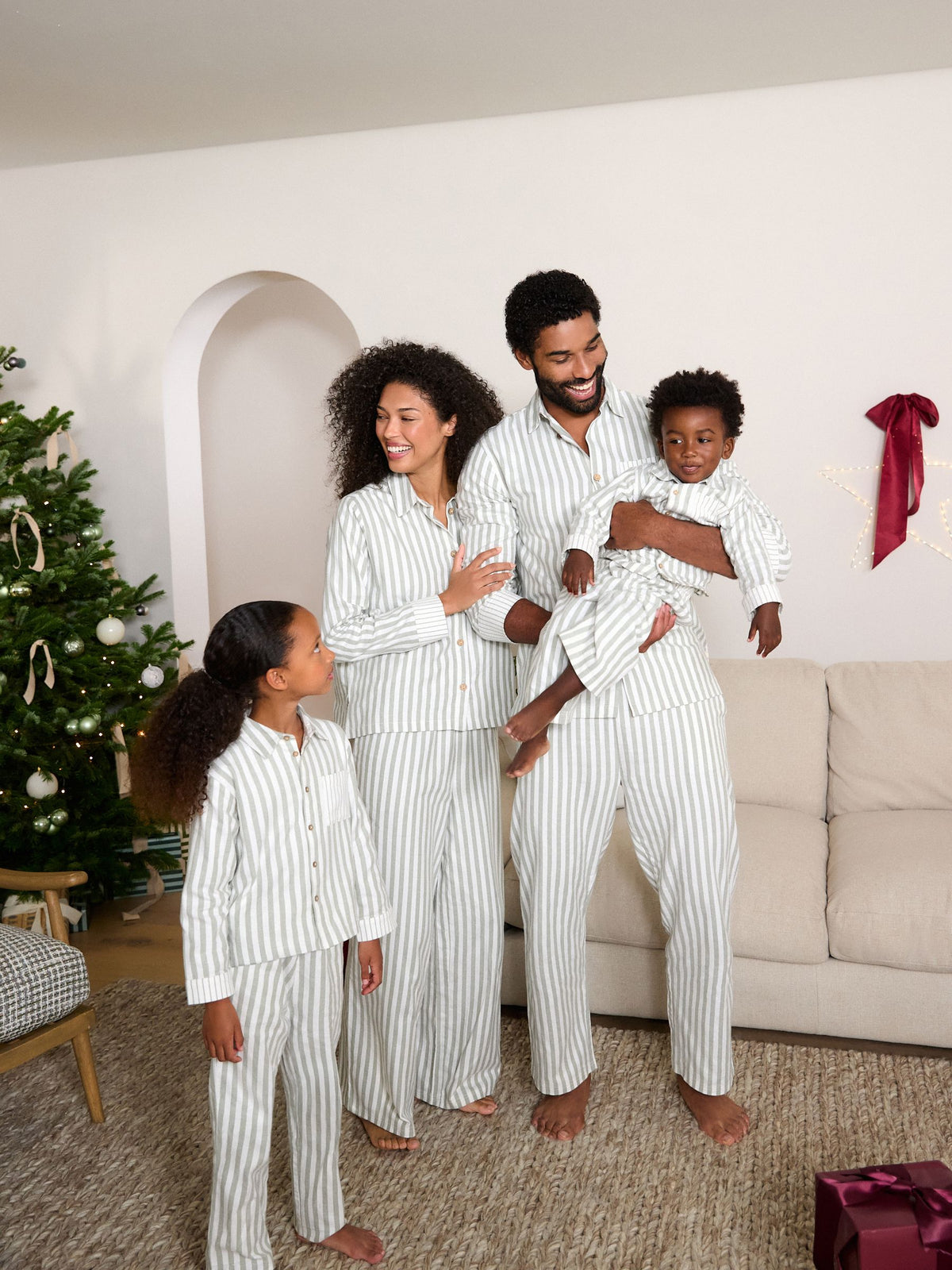 Green Hedben Stripe Yard Christmas Matching Family Pyjamas (9mths-16yrs) - image 2