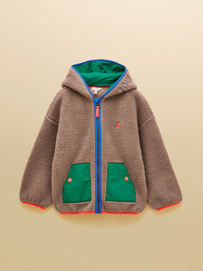 Joules Boys' Ellis Brown Zip Up Hooded Fleece - image 1
