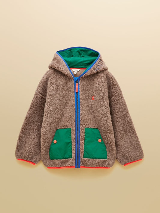 Joules Boys' Ellis Brown Zip Up Hooded Fleece - image 1