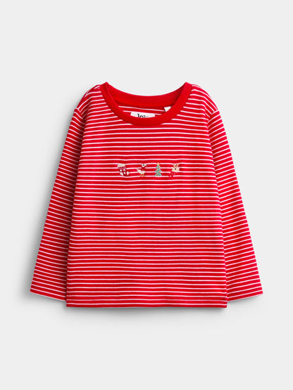 JoJo Maman Bébé Red Stripe Christmas Jersey Pyjamas - image 2