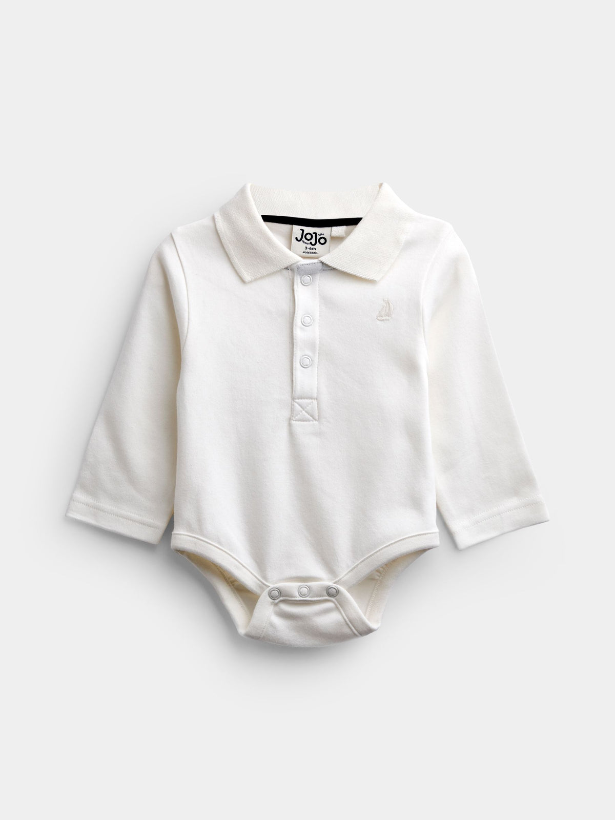 Dsiney Kidz - JoJo Maman Bébé Navy Blue & Cream 2-Pack Plain Polo Bodysuits image 2