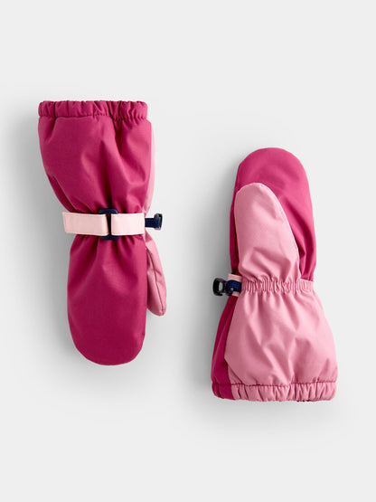 JoJo Maman Bébé Pink Colourblock Fleece Lined Mittens - image 3