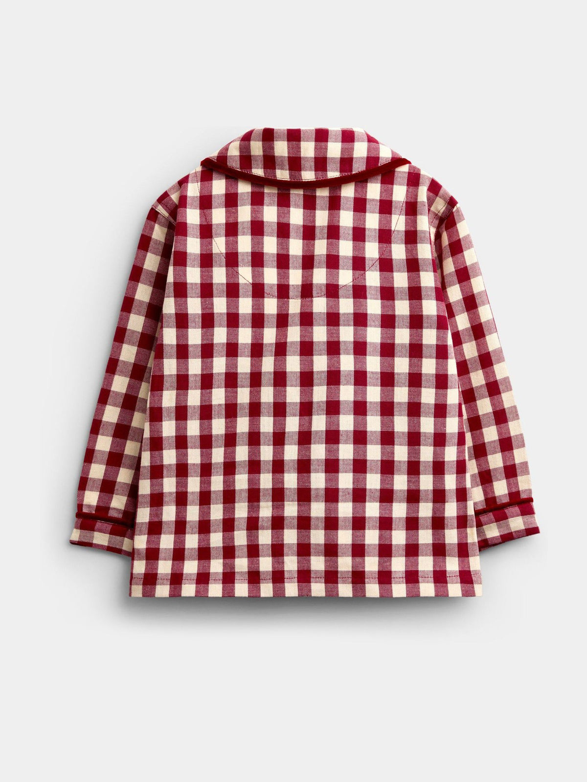 JoJo Maman Bébé Burgundy Gingham Christmas Woven Pyjamas - image 6