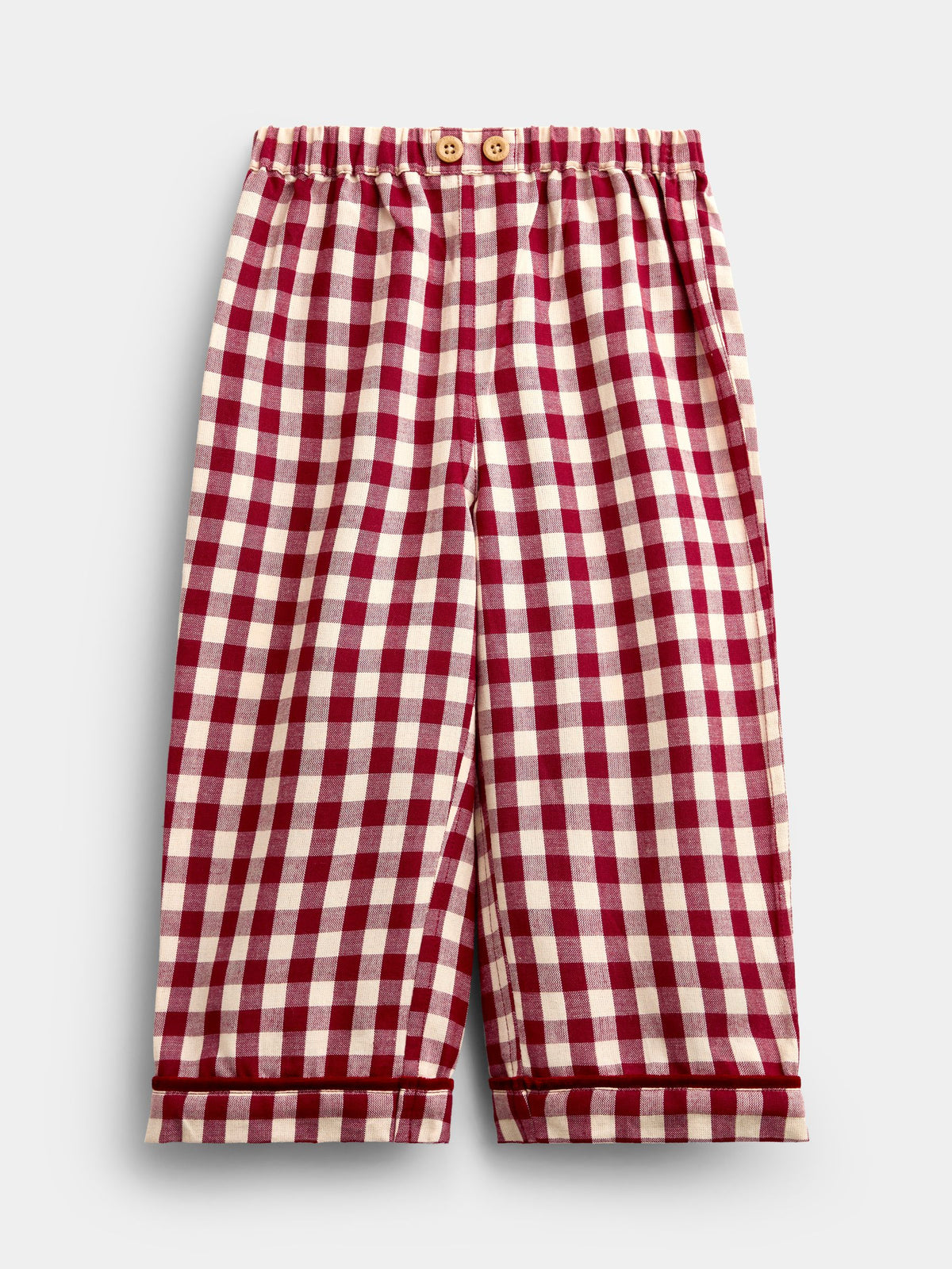 JoJo Maman Bébé Burgundy Gingham Christmas Woven Pyjamas - image 7