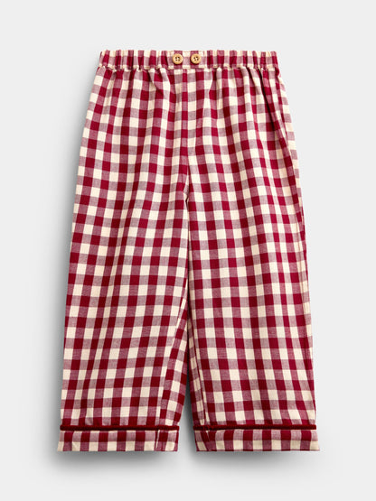 JoJo Maman Bébé Burgundy Gingham Christmas Woven Pyjamas - image 7