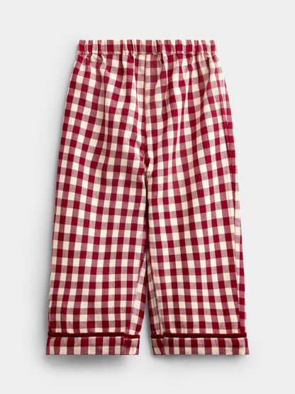 JoJo Maman Bébé Burgundy Gingham Christmas Woven Pyjamas - image 8