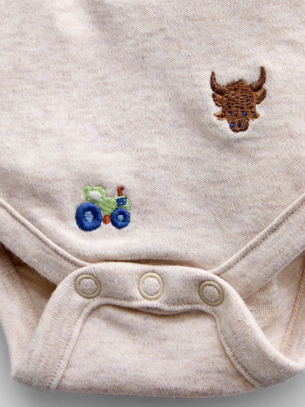 Dsiney Kidz - Jojo Maman Bébé Natural Farmyard All Over Embroidered Bodysuit image 4