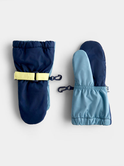 JoJo Maman Bébé Blue Colourblock Fleece Lined Mittens - image 3