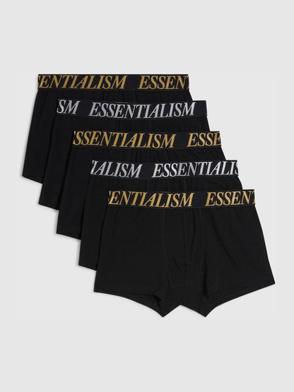 Dsiney Kidz - River Island Black Essentialism Waistband Trunks 5 Pack image 1