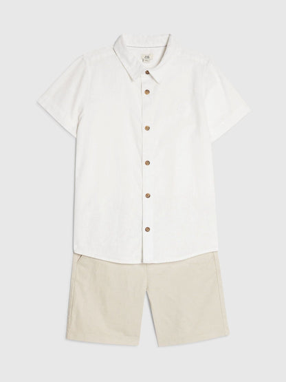 Dsiney Kidz - River Island White Short Sleeve Shirt & Chino Shorts Set image 1