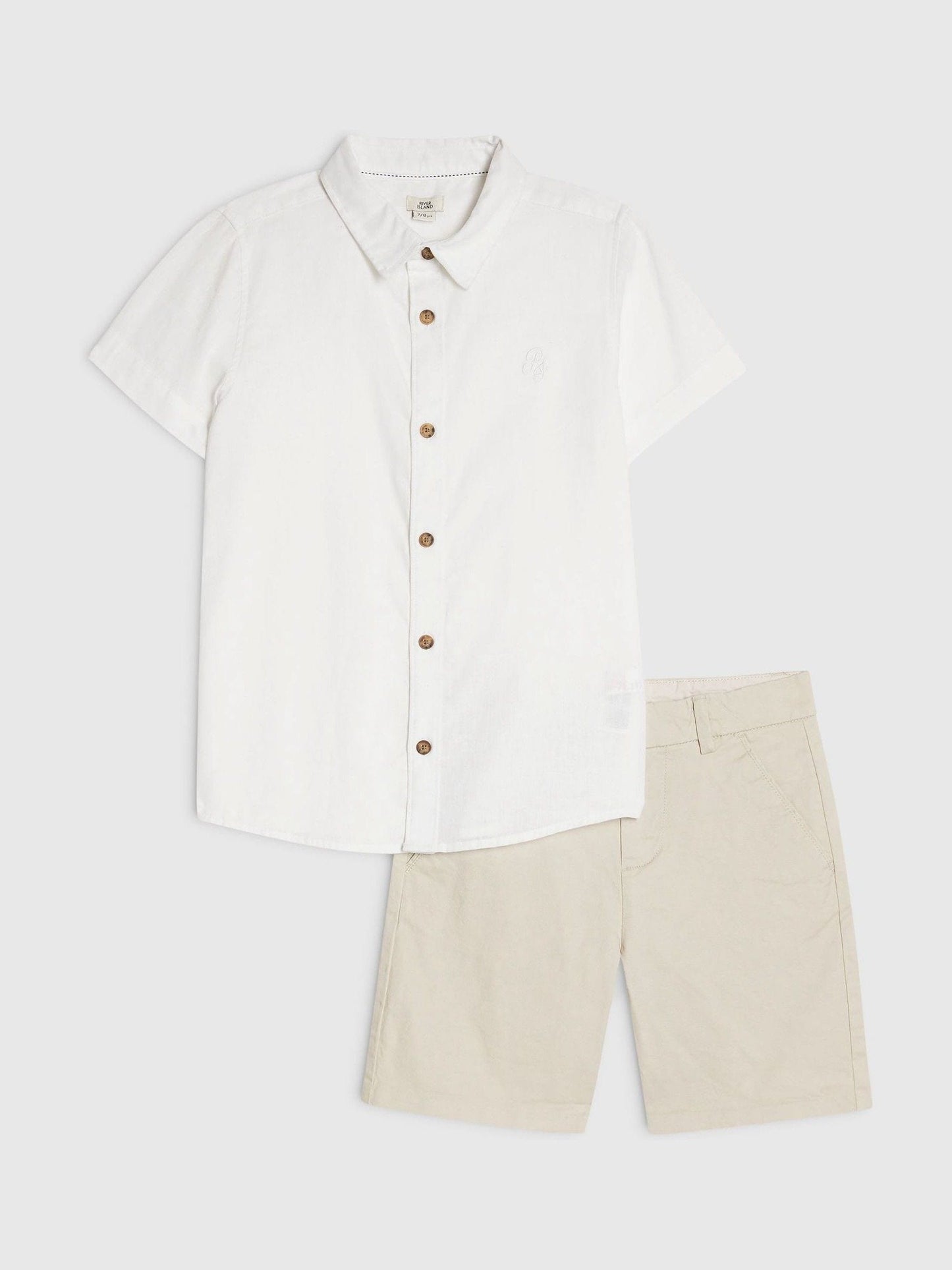 Dsiney Kidz - River Island White Short Sleeve Shirt & Chino Shorts Set image 2