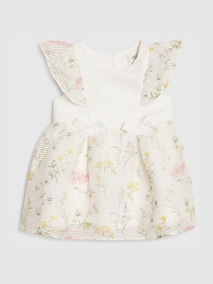 River Island White Floral Burnout Mesh Dress image 1
