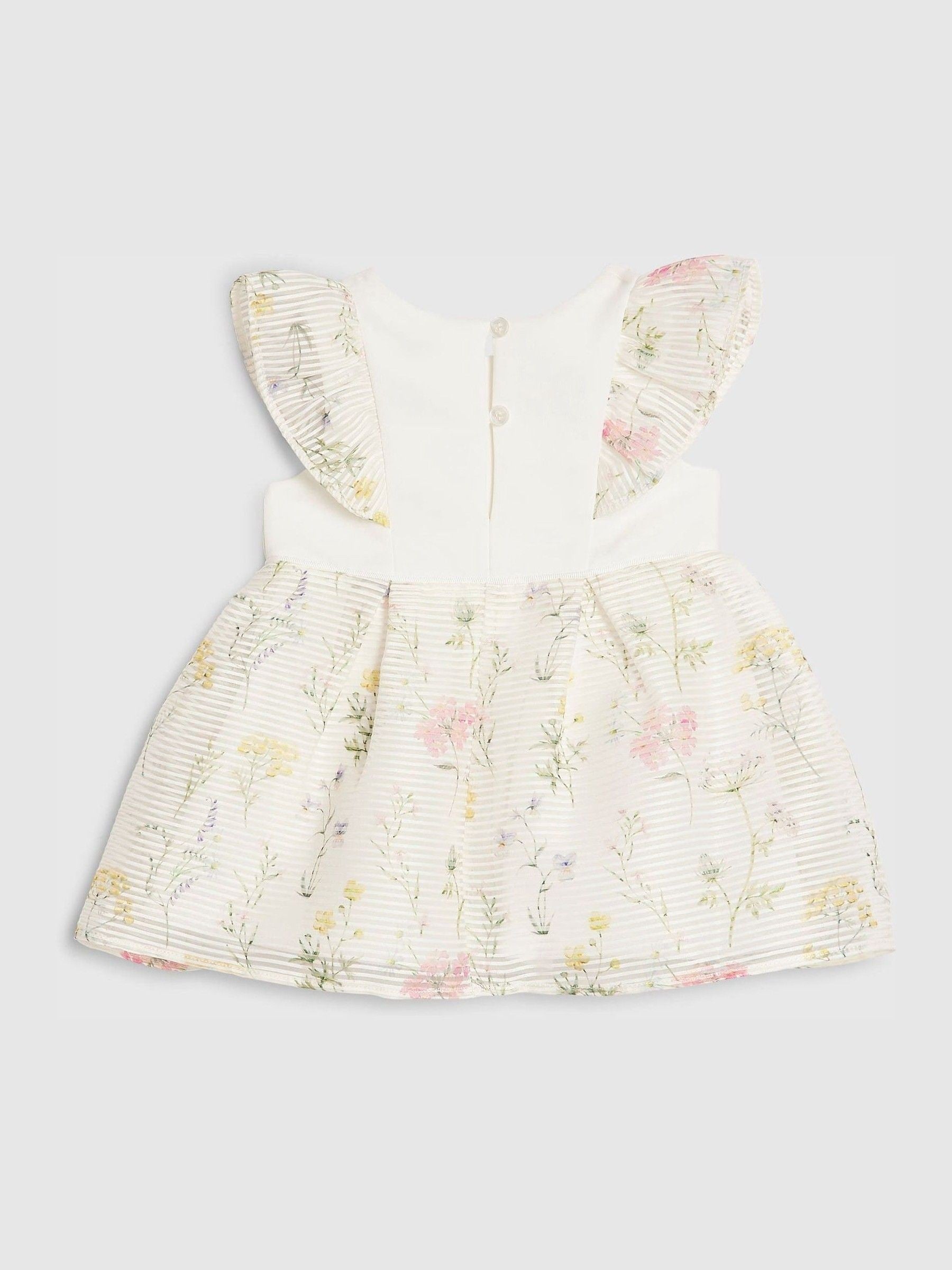 River Island White Floral Burnout Mesh Dress image 2