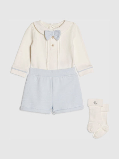 Dsiney Kidz - River Island Blue Long Sleeve Smart Bloomer & Socks Set image 1
