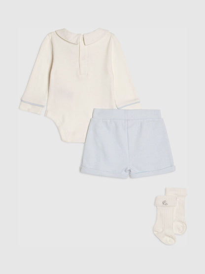 Dsiney Kidz - River Island Blue Long Sleeve Smart Bloomer & Socks Set image 3