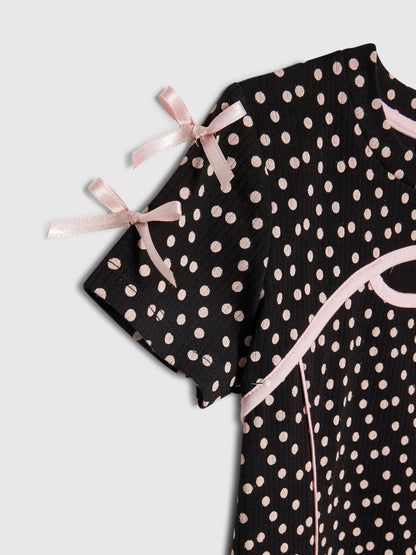 River Island Black Polka Dot Cut Out Dress image 3