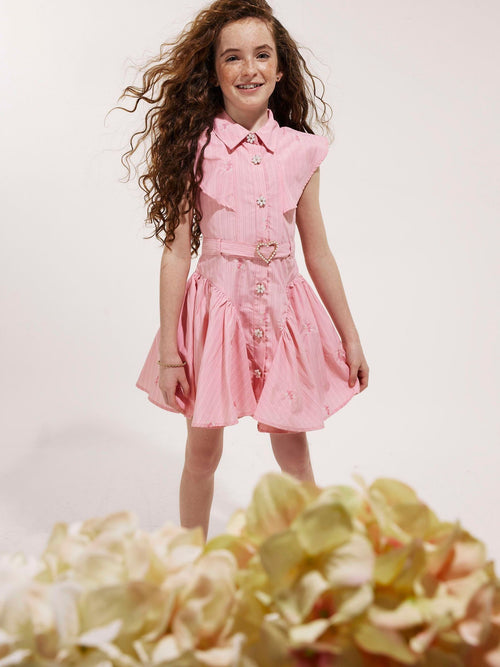 Dsiney Kidz - River Island Pink Stripe Prom Dress image 1