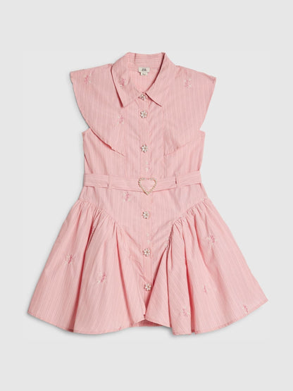 River Island Pink Stripe Prom Dress image 3
