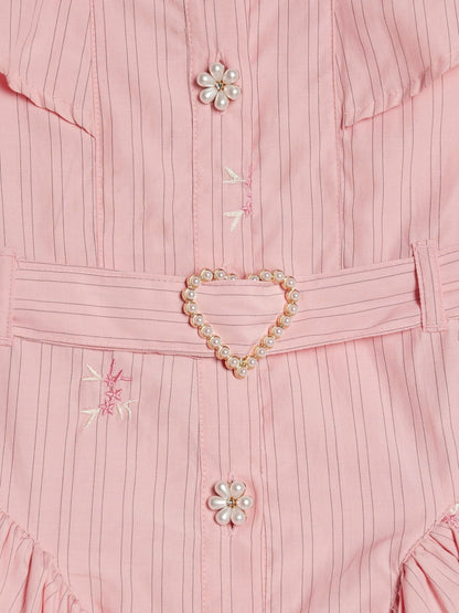 River Island Pink Stripe Prom Dress image 6
