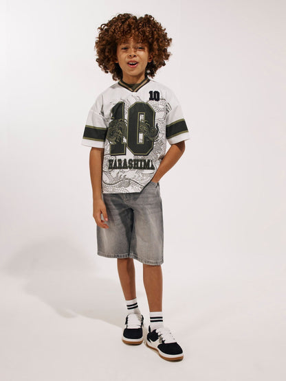 Dsiney Kidz - River Island Grey Washed Denim Jorts Shorts image 1
