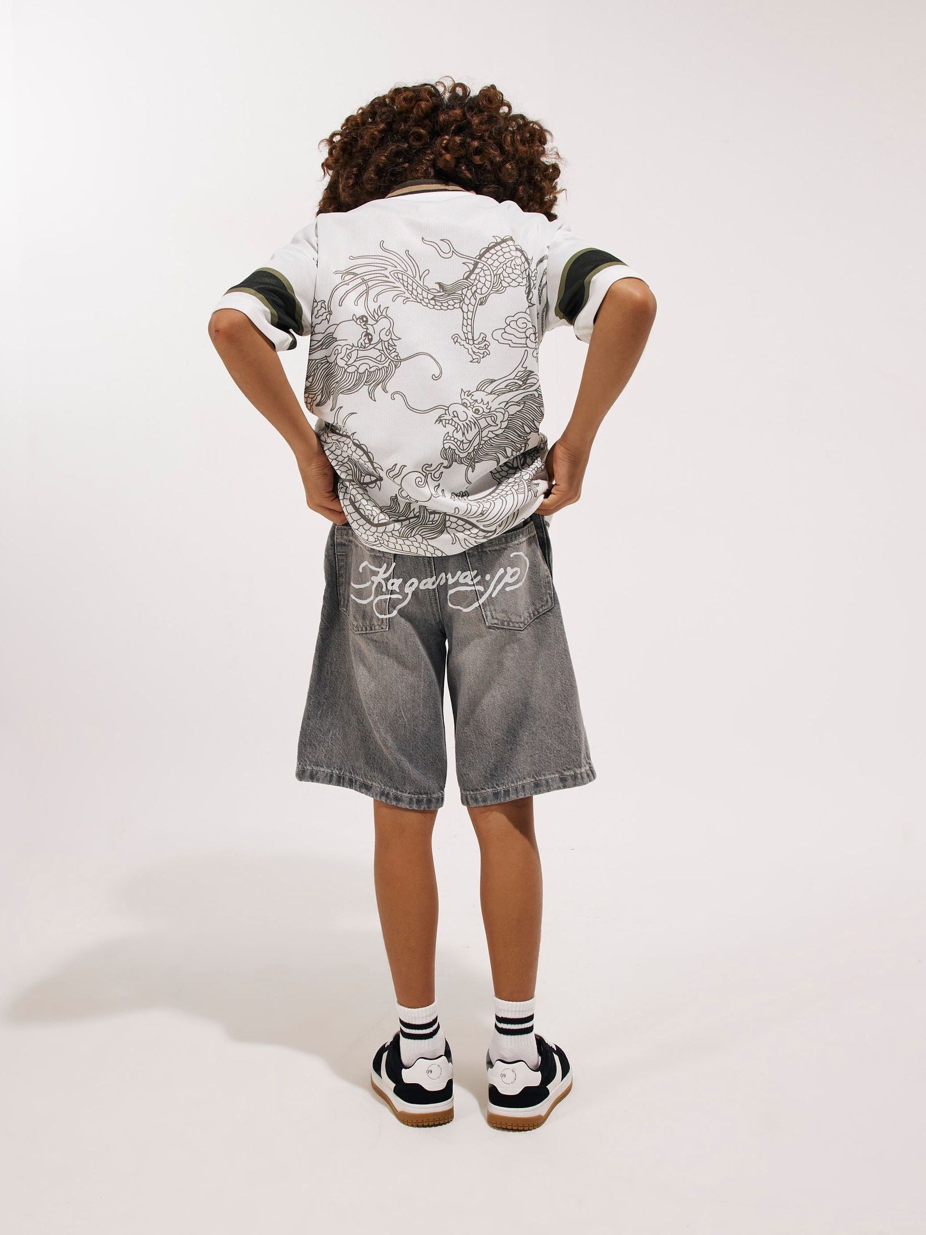 Dsiney Kidz - River Island Grey Washed Denim Jorts Shorts image 2